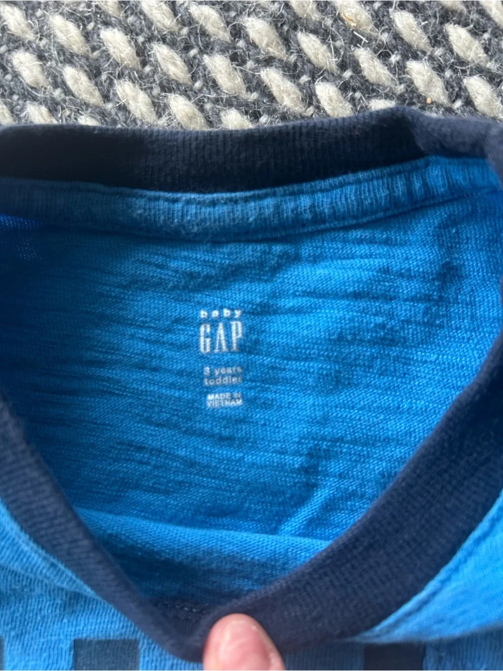 GAP Blue Short-Sleeve Tee with Green Monster Pocket